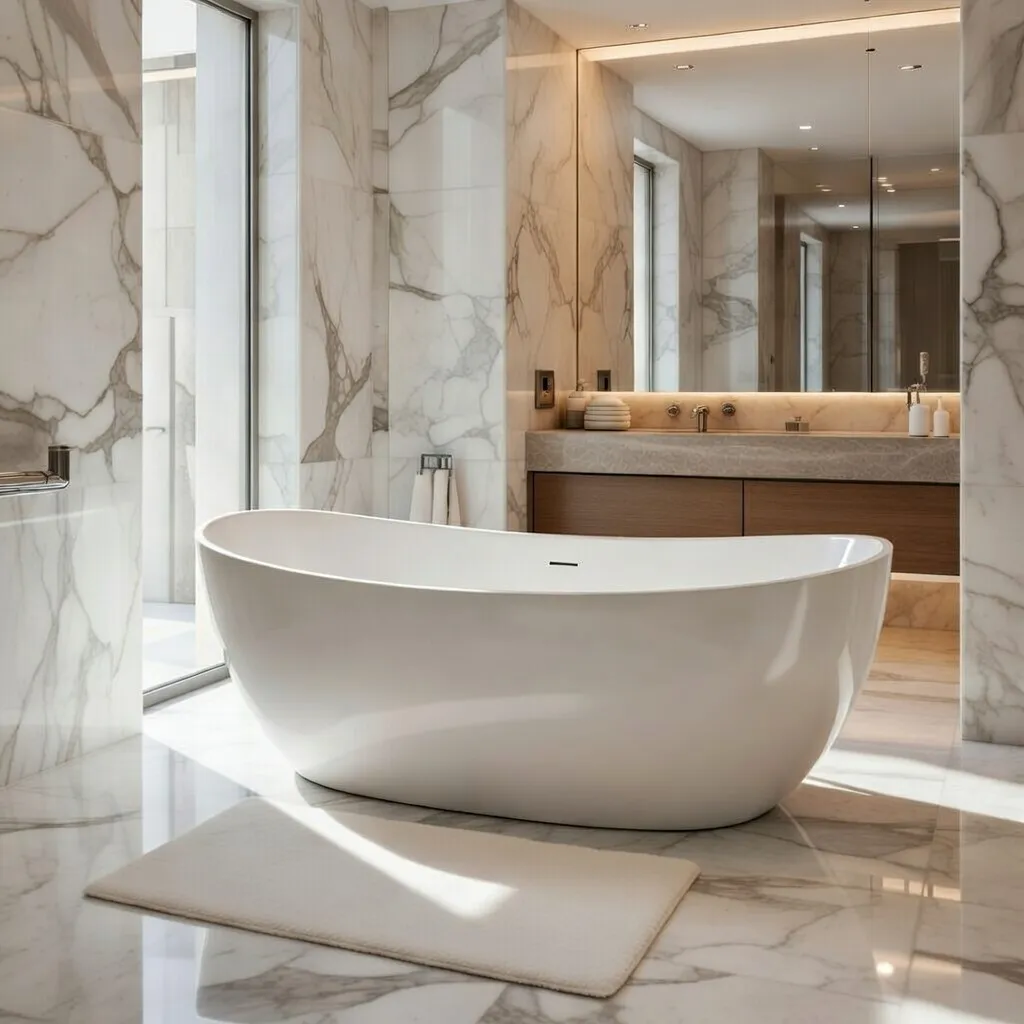 Vaske freestanding solid Aral 180x85