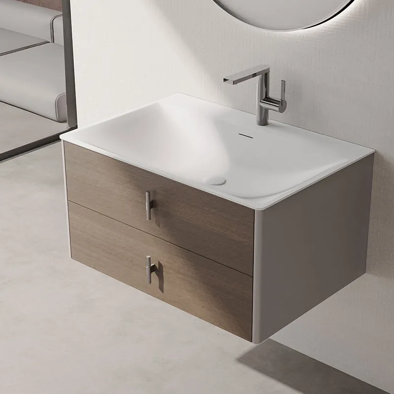 [BC2060/BC4082] Mobilje Tualeti Wood + Lavaman Corian MFC093  80x50 