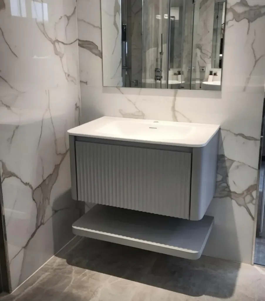 [BC4083-80MGREY] Mobilje gri mat + Plan +  Lavaman PU051 80x50