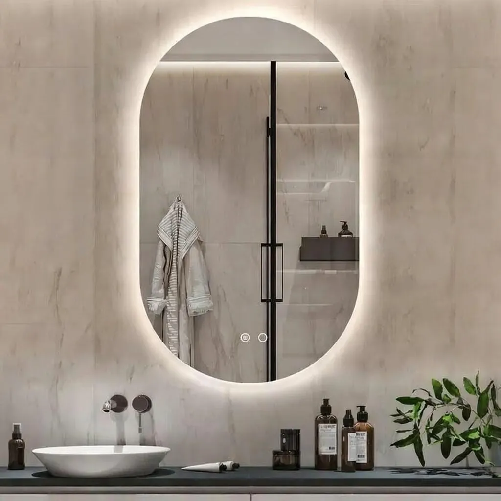 [KL910880] Pasqyrë Ovale LED Touch Antifog 60x90 cm