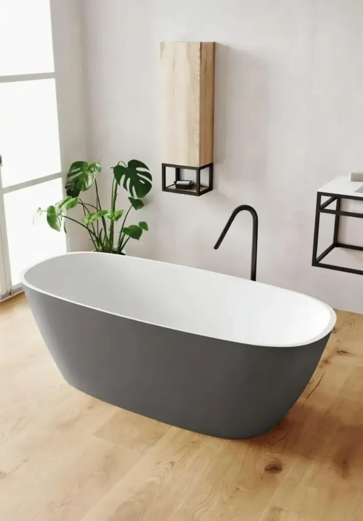 [NESSRAL7016] Vaske freestanding solid 170x72 (Antracite)